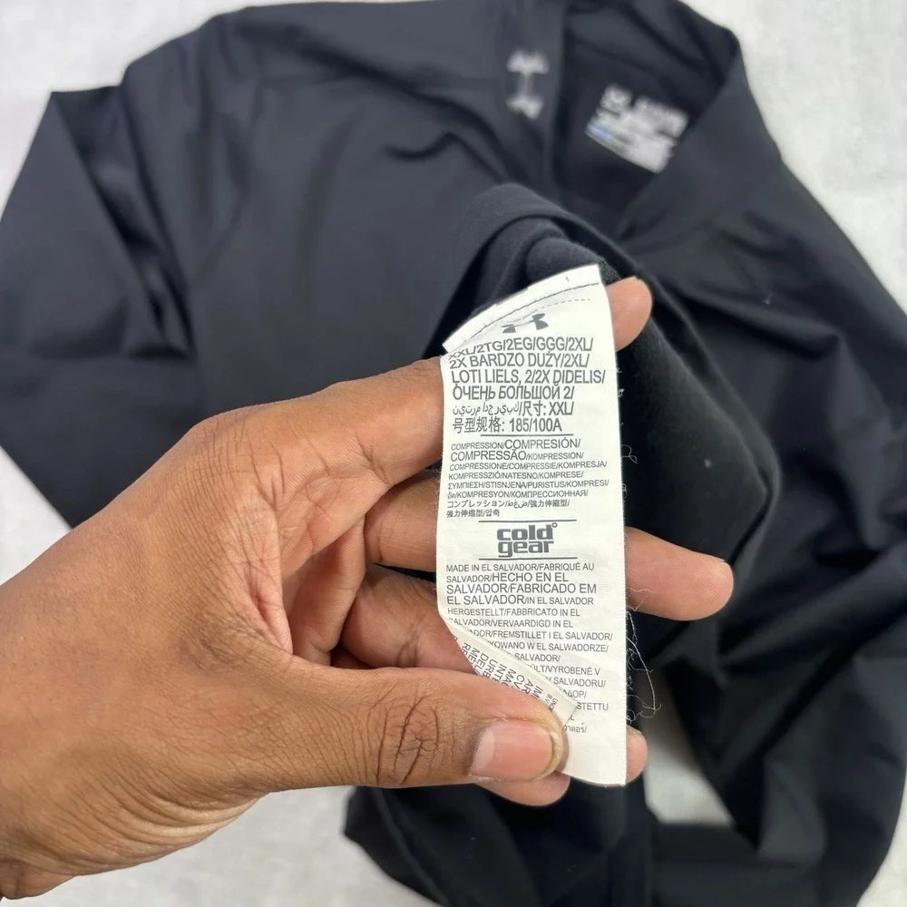 Under Armour ColdGear Compression Black Long Sleeve Activewear Athletic Men's 2X